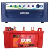 Luminous ECO WATT+850 Square Wave Inverter & EXIDE INSTABRITE IB1500 150AH Flate Plate Battery